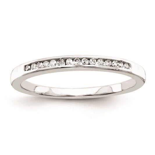 Sterling Silvadium Belle Amore Diamond Wedding Band