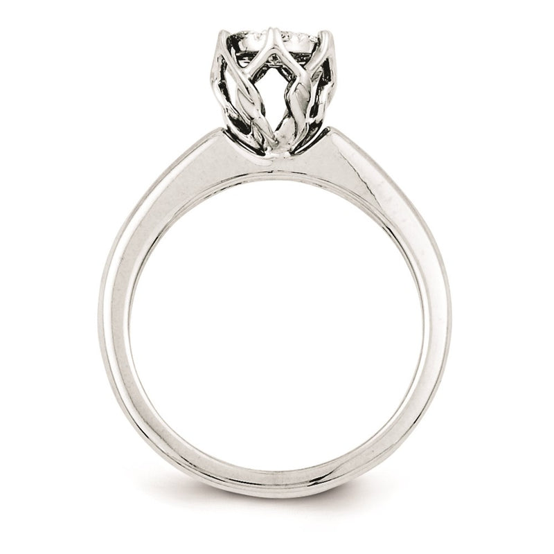 Sterling Silvadium Belle Amore Diamond Engagement Ring