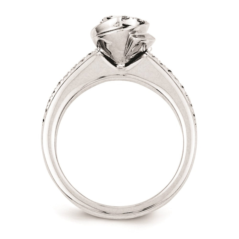 Sterling Silver Diamond Engagement Ring