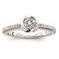 Sterling Silver Diamond Engagement Ring