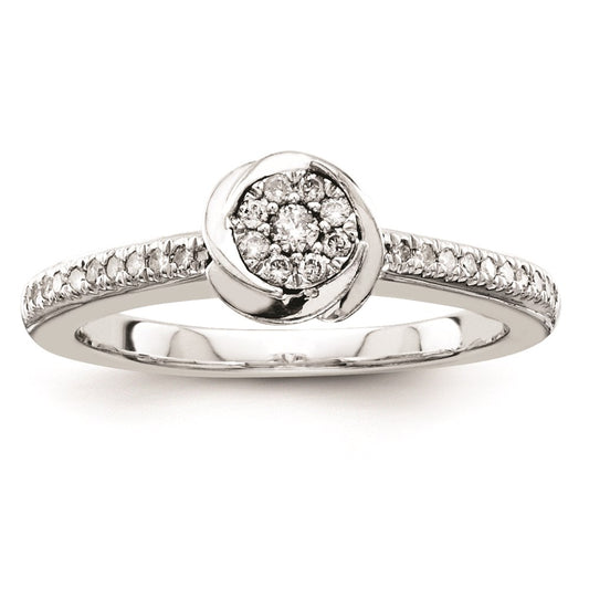 Sterling Silver Diamond Engagement Ring