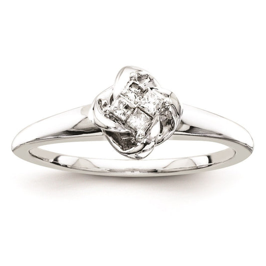 Sterling Silvadium Belle Amore Diamond Engagement Ring