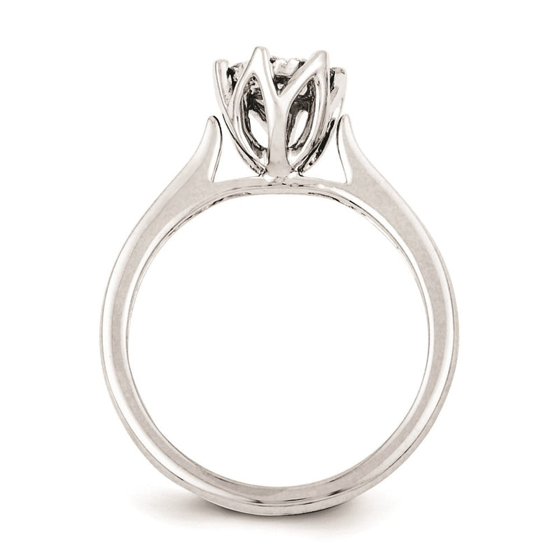 Sterling Silver Diamond Engagement Ring