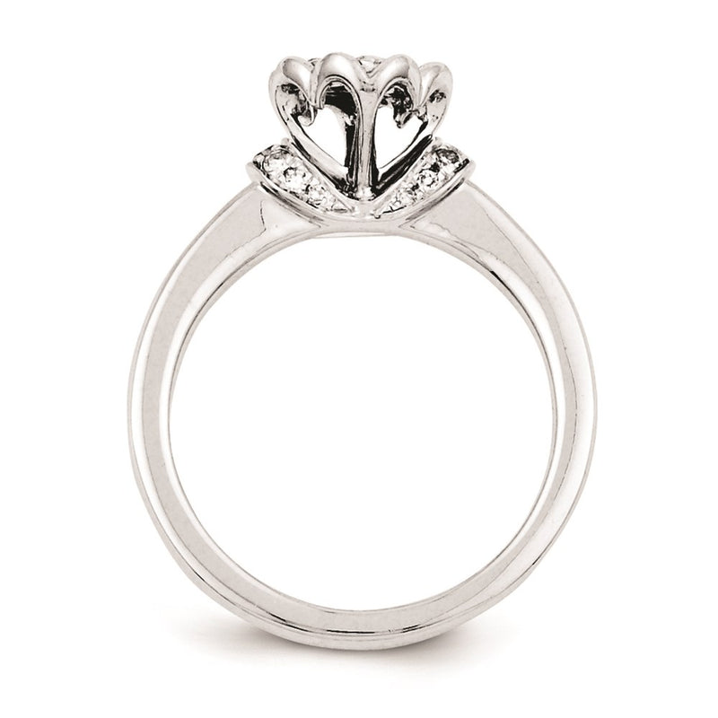 Sterling Silvadium Belle Amore Diamond Engagement Ring