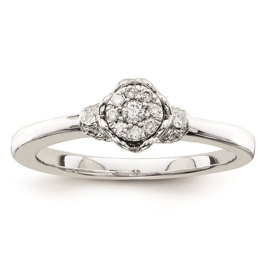 Sterling Silvadium Belle Amore Diamond Engagement Ring