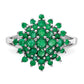 Sterling Silver Rhodium-plated Emerald Ring