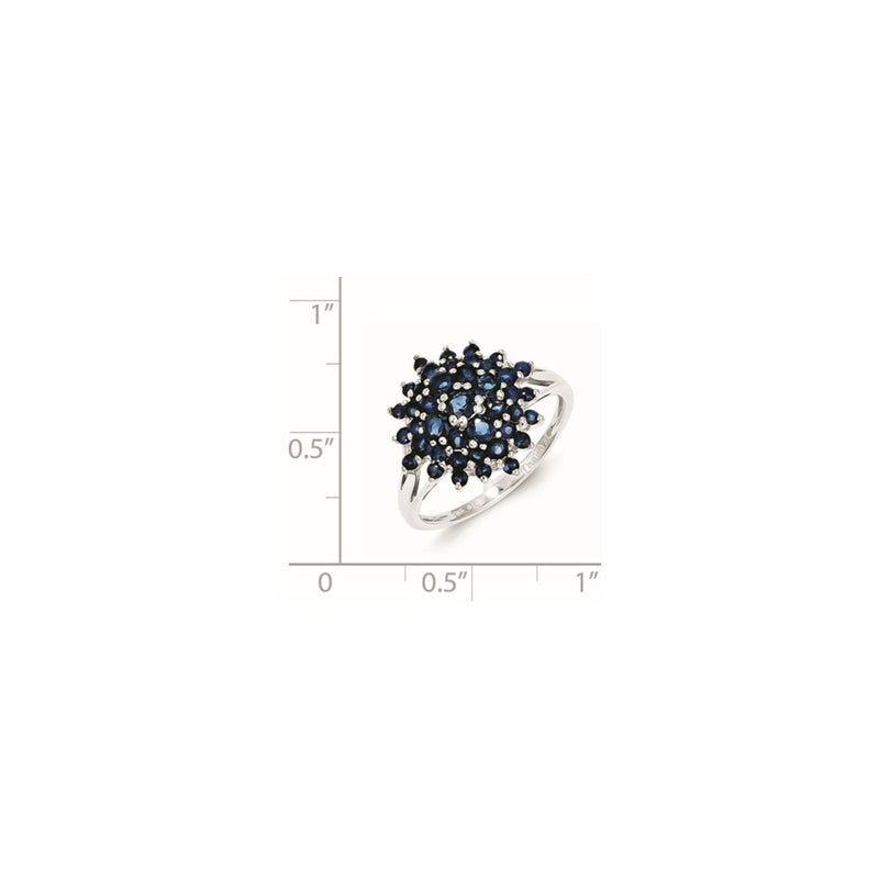 Sterling Silver Rhodium-plated Sapphire Ring