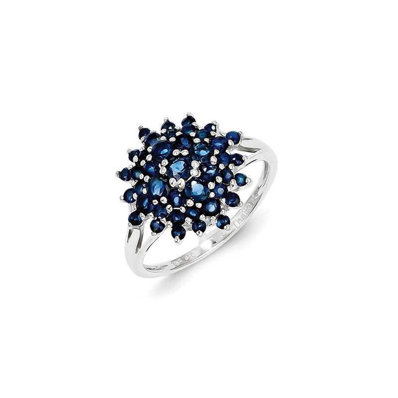 Sterling Silver Rhodium-plated Sapphire Ring