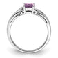 Sterling Silver Rhodium Pink Quartz Diamond Ring