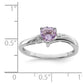 Sterling Silver Rhodium Purple Quartz Diamond Ring