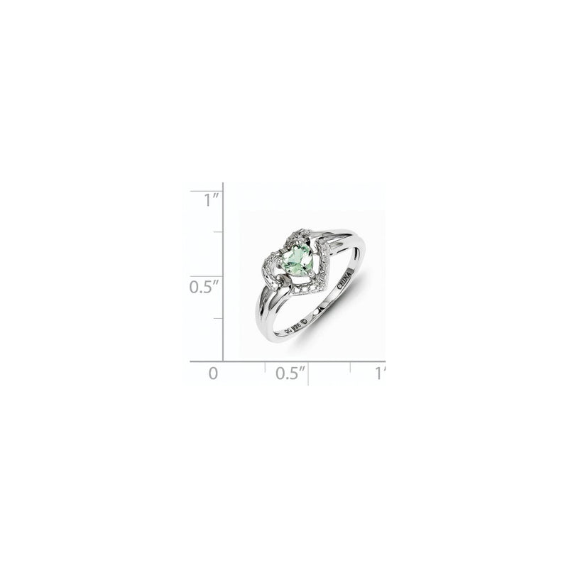 Sterling Silver Green Quartz Diamond Ring