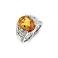 Sterling Silver Diamond and Citrine Ring