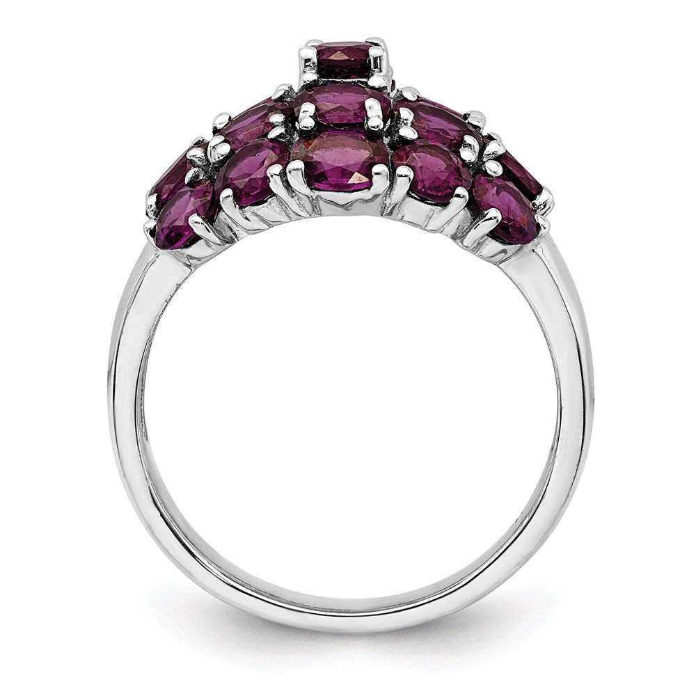 Sterling Silver Rhodium-plated Rhodolite Garnet Ring