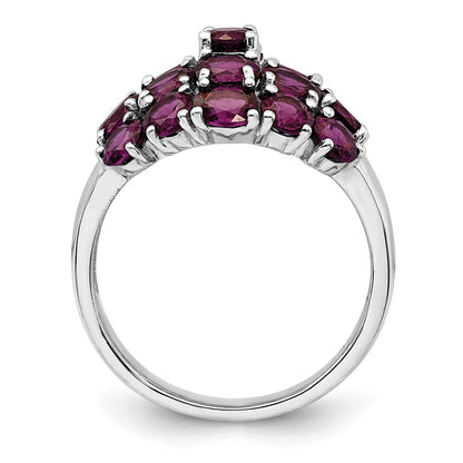 Sterling Silver Rhodium-plated Rhodolite Garnet Ring