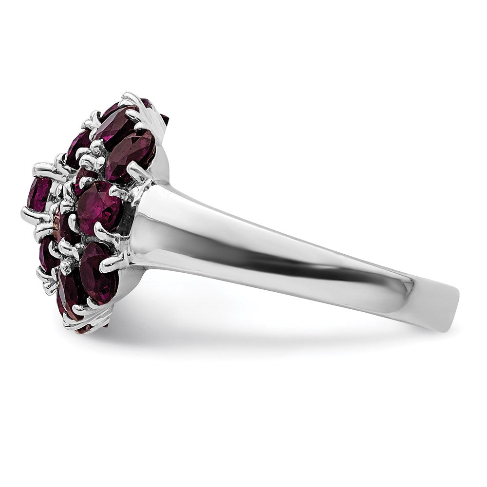Sterling Silver Rhodium-plated Rhodolite Garnet Ring