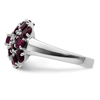 Sterling Silver Rhodium-plated Rhodolite Garnet Ring