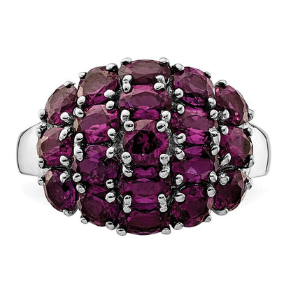 Sterling Silver Rhodium-plated Rhodolite Garnet Ring