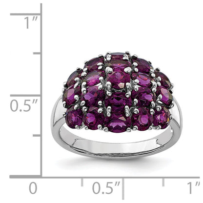 Sterling Silver Rhodium-plated Rhodolite Garnet Ring