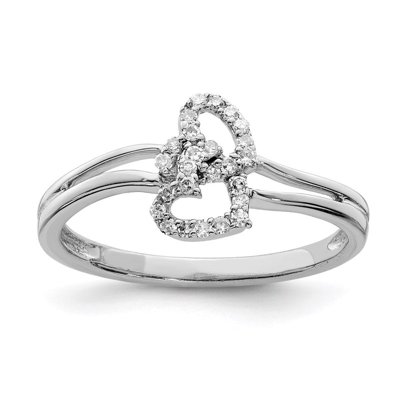 Sterling Silver Rhodium Diamond Fashion Ring