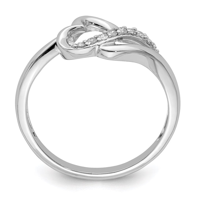 Sterling Silver Rhodium Diamond Fashion Ring