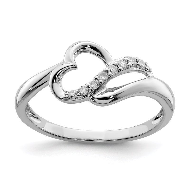 Sterling Silver Rhodium Diamond Fashion Ring