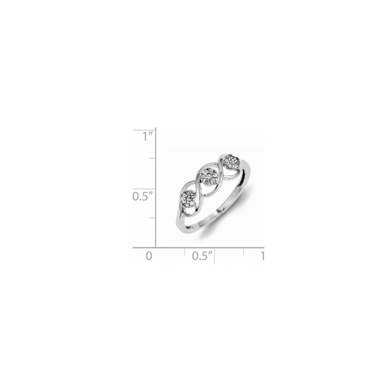 Sterling Silver and White Diamond Ring