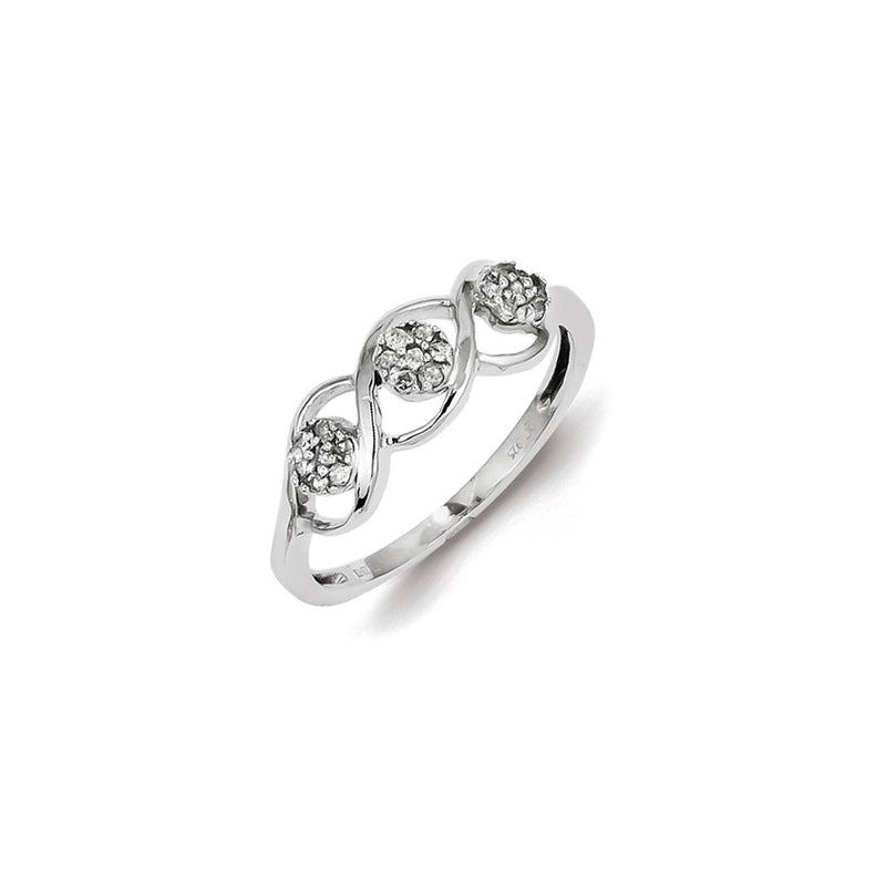 Sterling Silver and White Diamond Ring