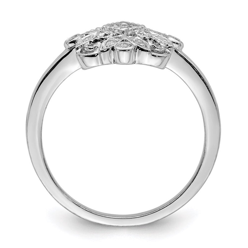 Sterling Silver Rhodium Diamond Fashion Ring