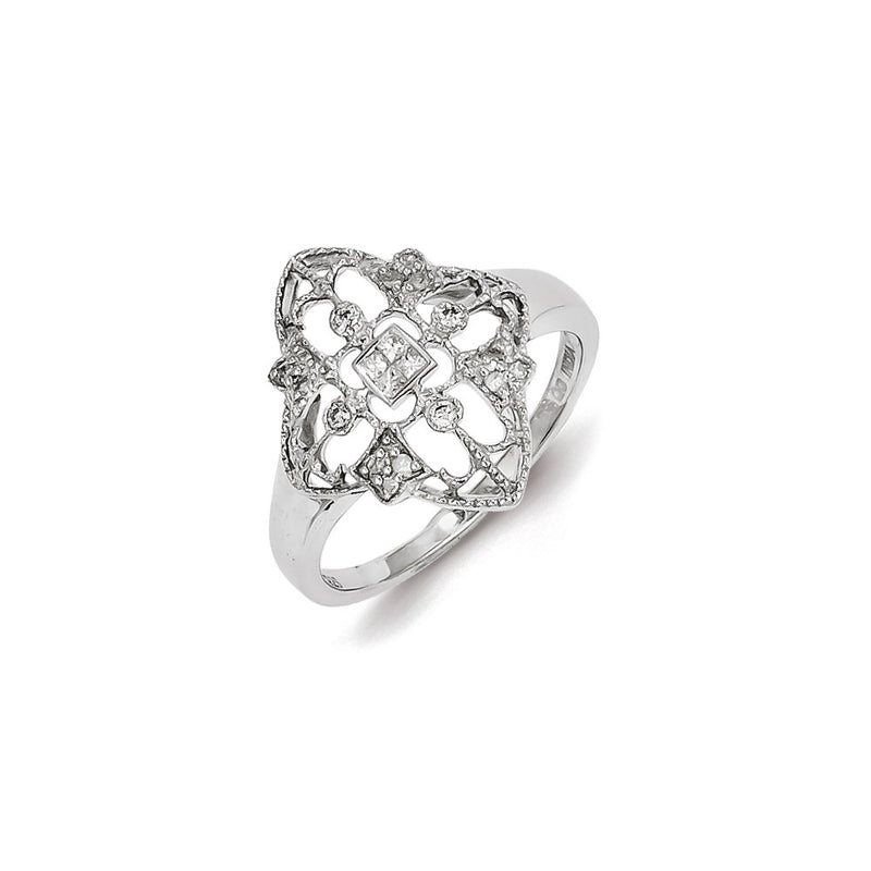 Sterling Silver Diamond Fashion Ring