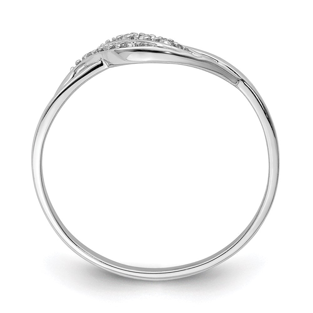 Sterling Silver Rhodium Diamond Ring