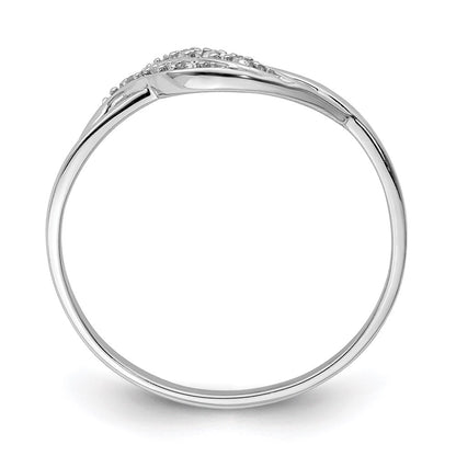 Sterling Silver Rhodium Diamond Ring