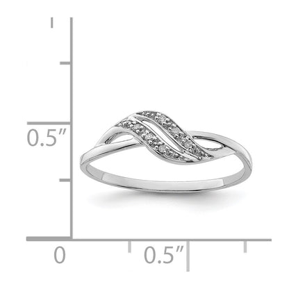 Sterling Silver Rhodium Diamond Ring