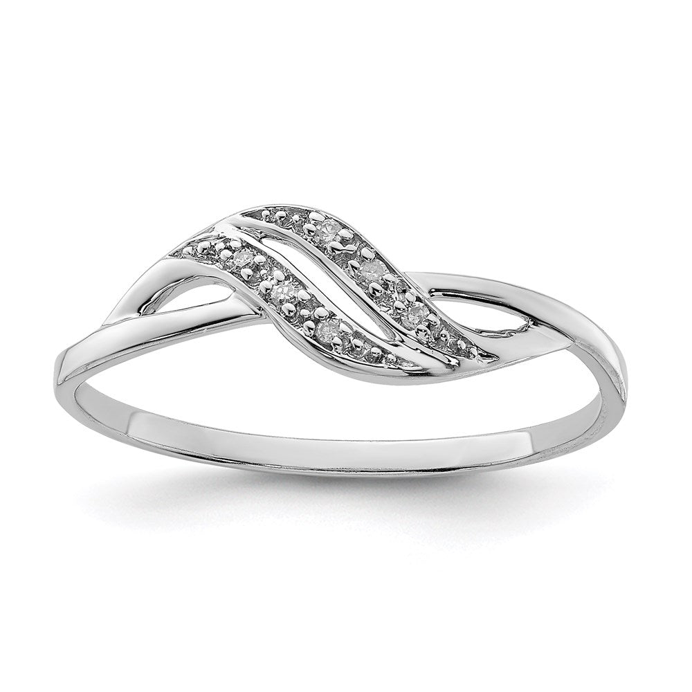Sterling Silver Rhodium Diamond Ring