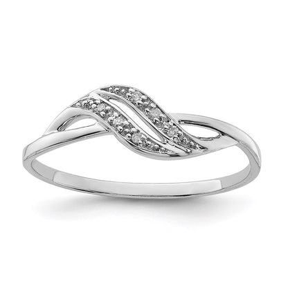Sterling Silver Rhodium Diamond Ring