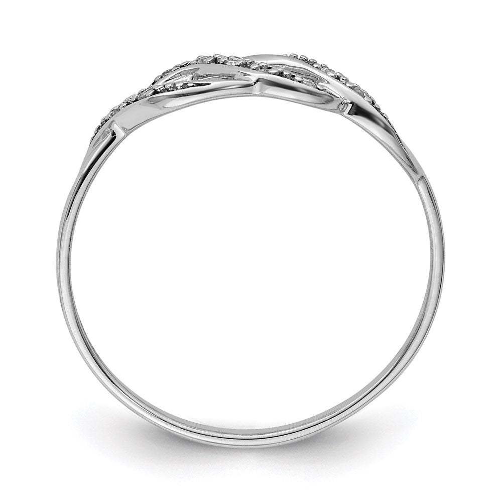 Sterling Silver Rhodium Diamond Ring