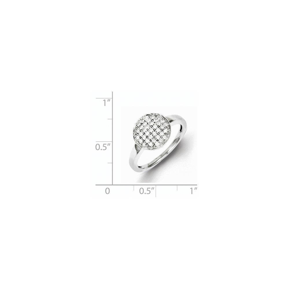 Sterling Silver Diamond Round Ring