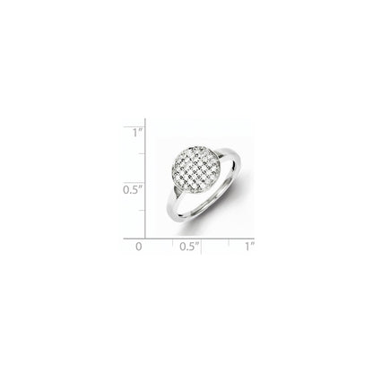 Sterling Silver Diamond Round Ring