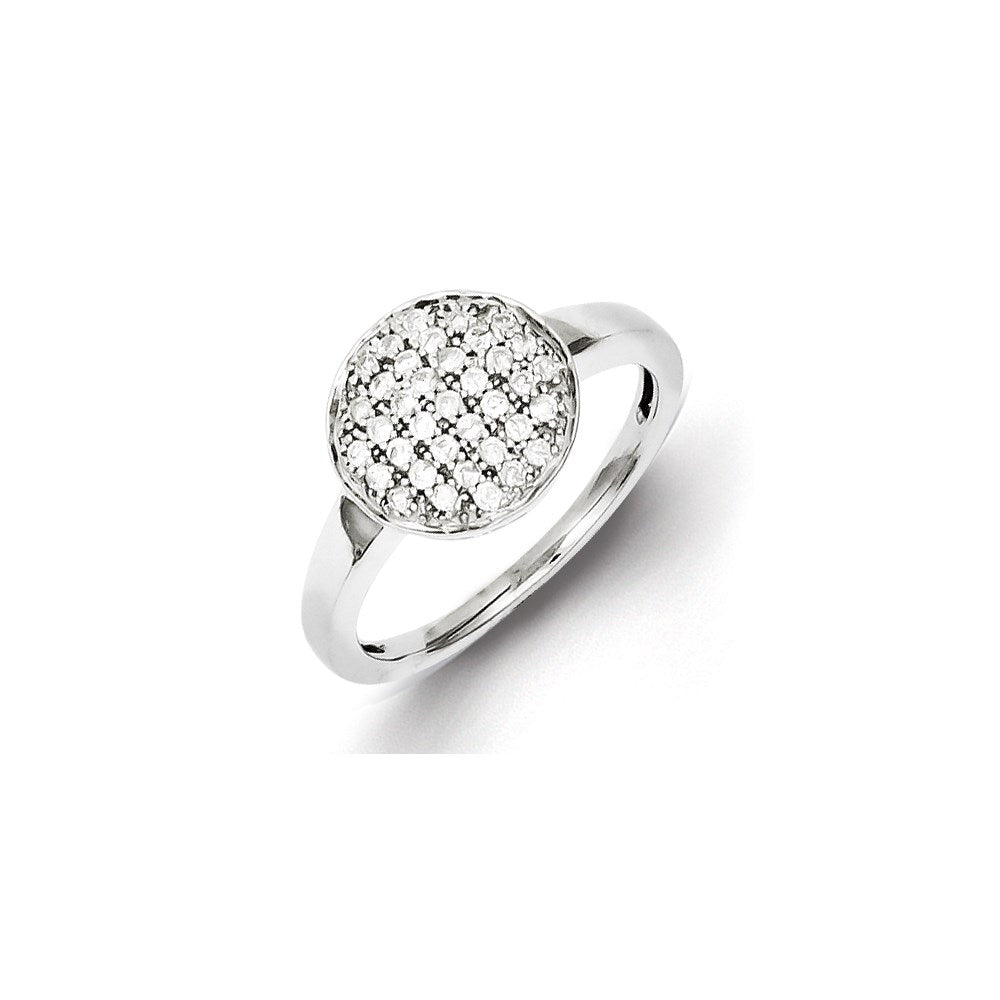 Sterling Silver Diamond Round Ring