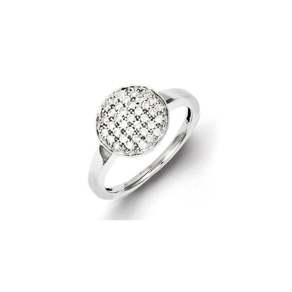 Sterling Silver Diamond Round Ring