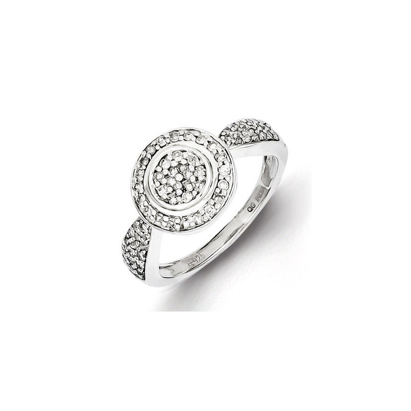 Sterling Silver Circle Diamond Ring