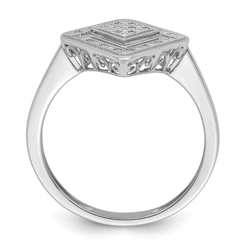 Sterling Silver Rhodium Plated Diamond Fashion Ring