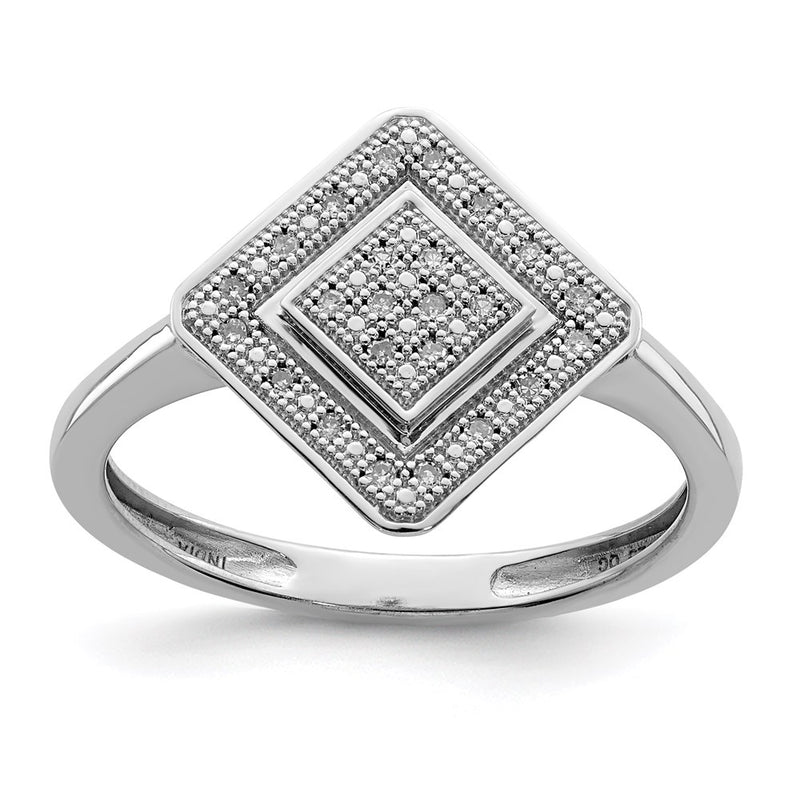 Sterling Silver Rhodium Plated Diamond Fashion Ring