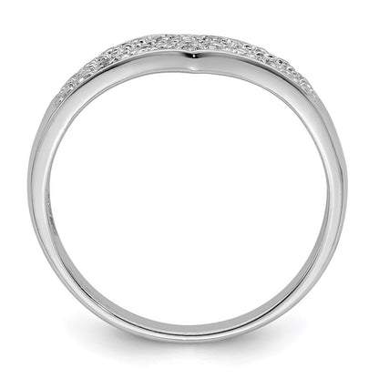 Sterling Silver Rhodium Plated Diamond Ring