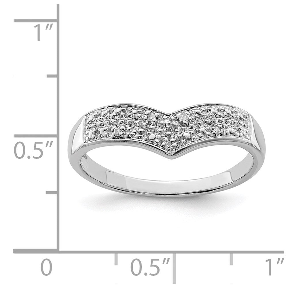 Sterling Silver Rhodium Plated Diamond Ring