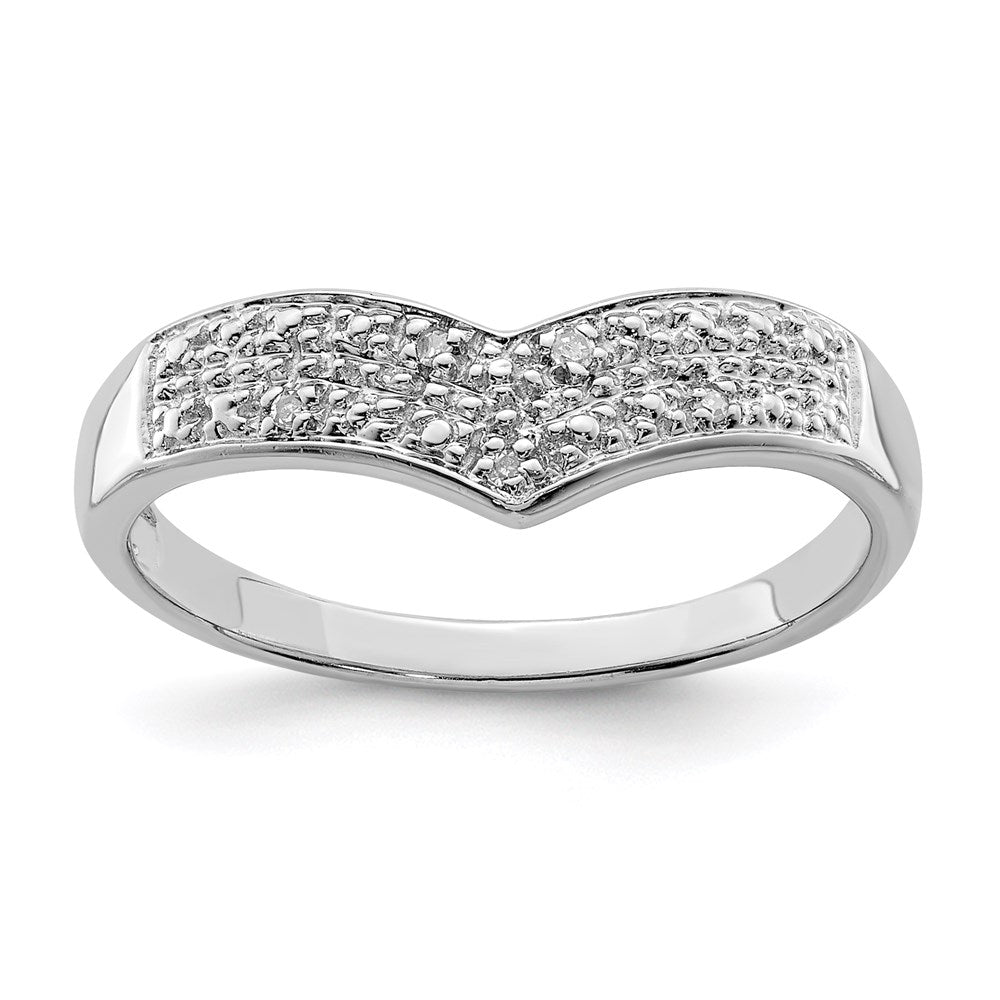 Sterling Silver Rhodium Plated Diamond Ring