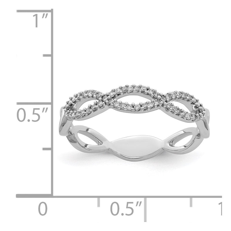 Sterling Silver Rhodium Diamond Fashion Ring