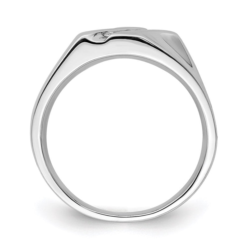 Sterling Silver Rhodium Plated Diamond Men's Ring
