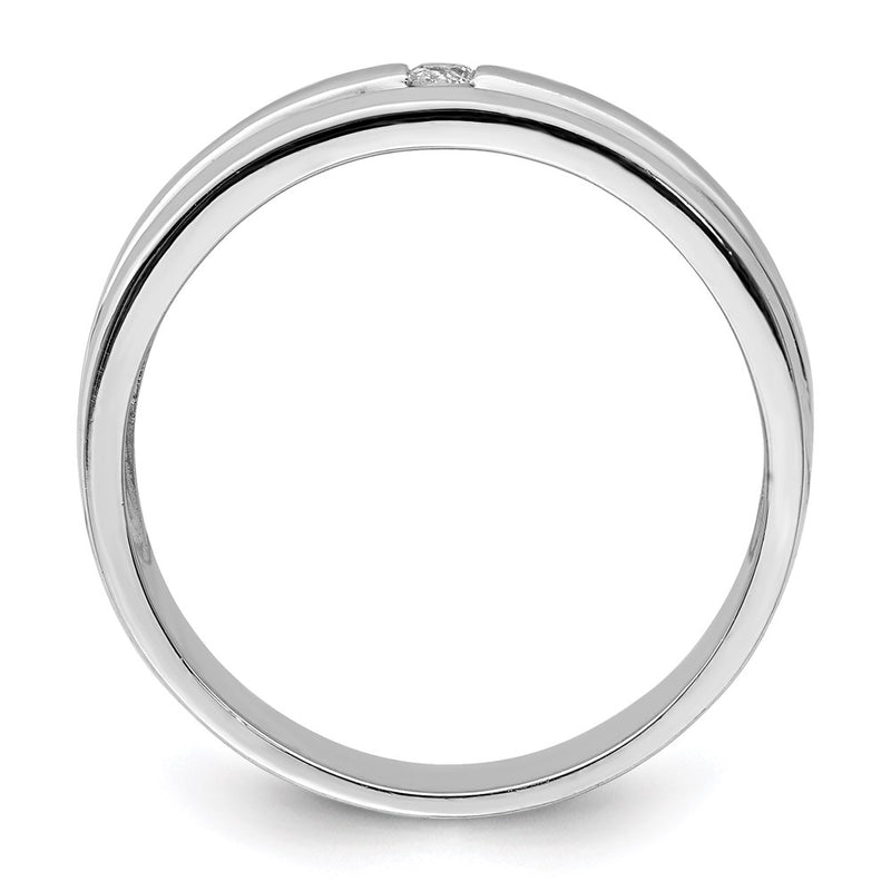 Sterling Silver Rhodium Plated Diamond Band