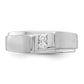 Sterling Silver Rhodium Plated Satin and Polished Diamond Men's Ring