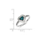 Sterling Silver Blue Diamond Small Heart Ring